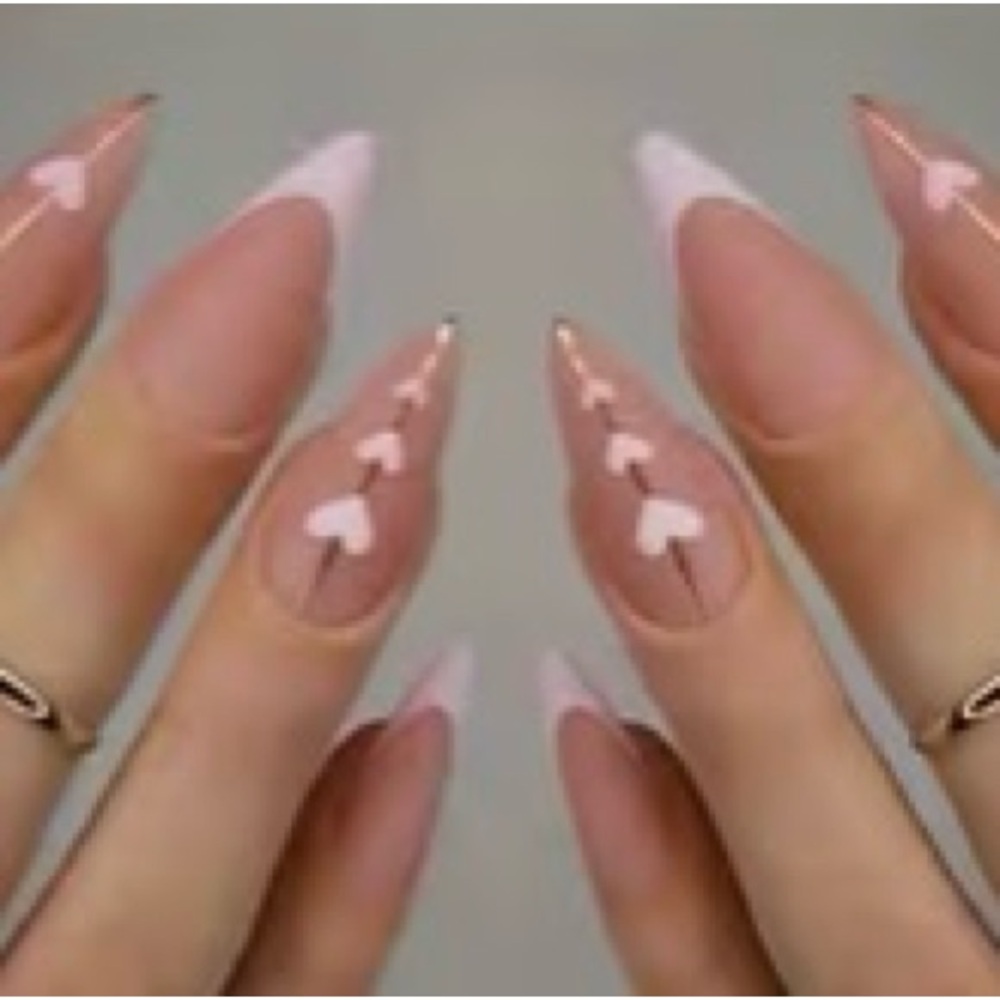 Pink Heart Nail valentines art